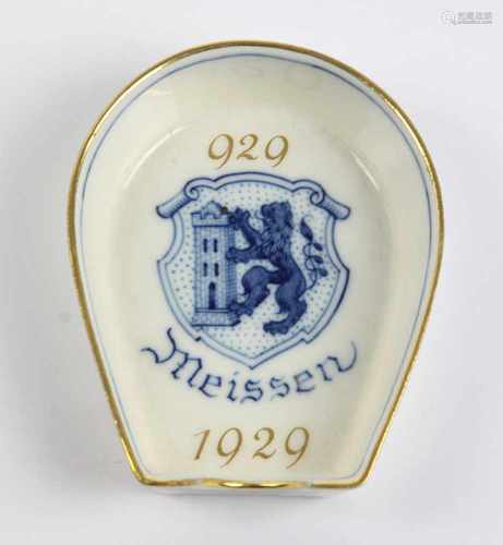 Meissen Aschenschale 1000 Jahre MeissenPorzellan mit blauer Schwertermarke der Porzellanmanufaktur