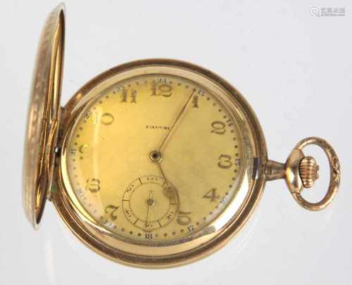 Savonette Taschenuhr *Favour* - GolddoubléGolddoublé Sprungdeckel Uhrengehäuse beidseitig mit feinem