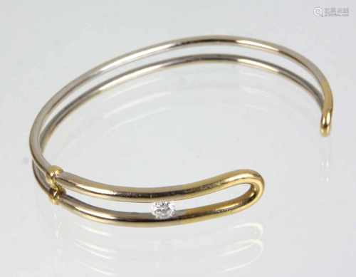 Brillant Armspange - GG 585massive Juwelierarbeit in Gelbgold 585 (14 Karat), nicht punziert, von