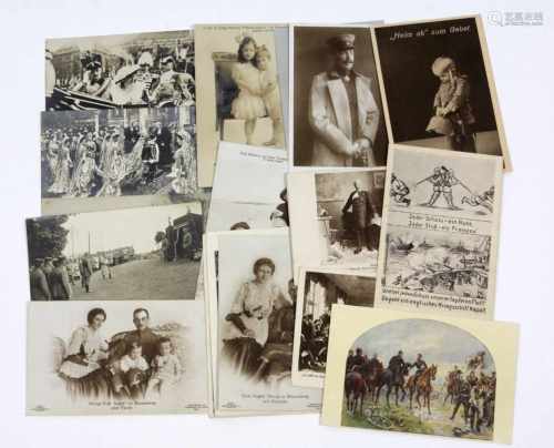 25 AK Adelunbeschriebene, nicht gelaufene Postkarten überwiegend Adel, dabei Preussen, Braunschweig,