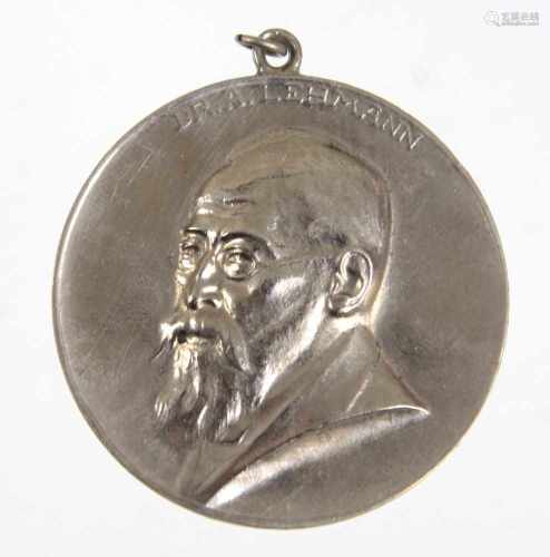 Medaille Wettin Bundesschiessen 1922Reliefbrustbild Dr. A. Lehmann, verso 7-zeilige Aufschrift *XII.