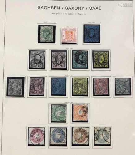 Briefmarken Königreich Sachsen ab 1851Posten von 19 gestempelten Briefmarken des Königreichs