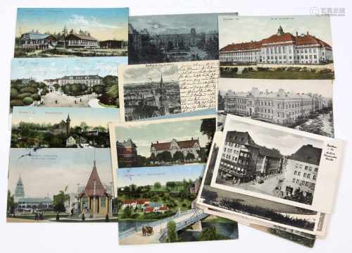 25 AK Zwickau 1900/65überwiegend beschriebene u. postalisch von 1900 bis 1965 gelaufene Postkarten