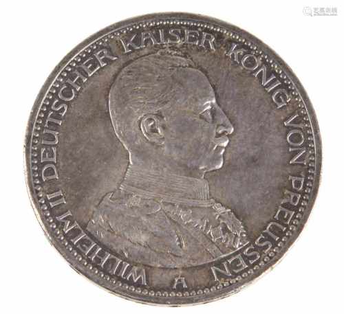 5 Mark Preussen Wilhelm II 1913 ASilbermünze Fünf Mark Deutsches Reich 1913, so um gekrönten