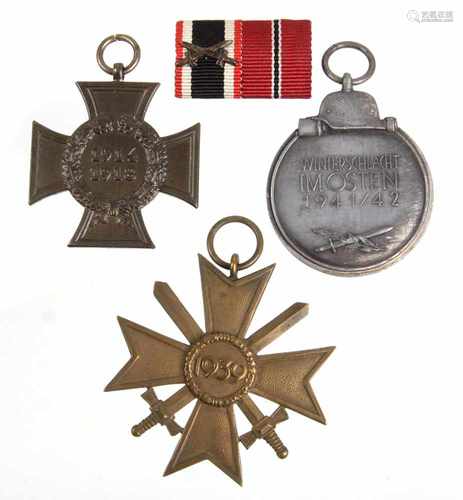 KVK 2. Klasse 1939 u.a.Kriegsverdienstkreuz 2. Klasse mit Schwertern, bronzierte Ausführung eines