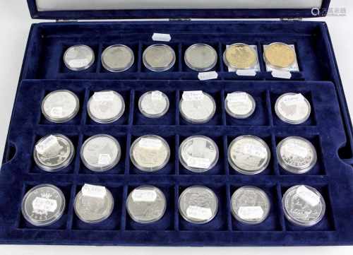 Sammlung Silbermünzen u.a.Konvolut von 19 ECU Silber Münzen 1993 bis 1997 dazu 2 unedle ECU Münzen