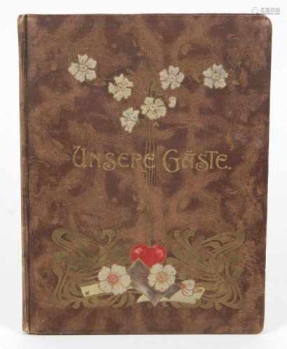 Hochzeits Gästebuch 1905goldgeprägtes OLn, mit handschritfl. Einträgen zum Polterabend am 20.10.1905