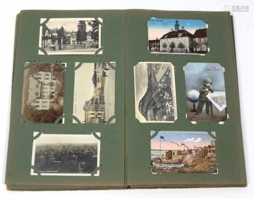 Jugendstil AK Album um 1910/20großformatiges Album mit geprägtem sowie farbig staffiertem