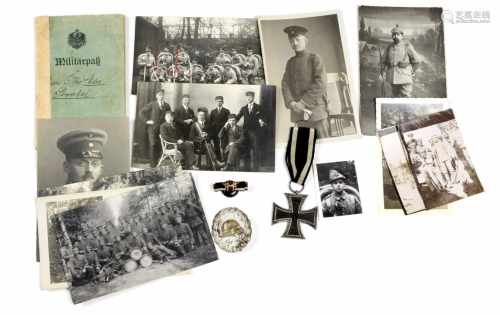 Militär Nachlaß 1. WKdabei Eisernes Kreuz 2. Klasse 1914 für Kämpfer gerader Form an kurzem