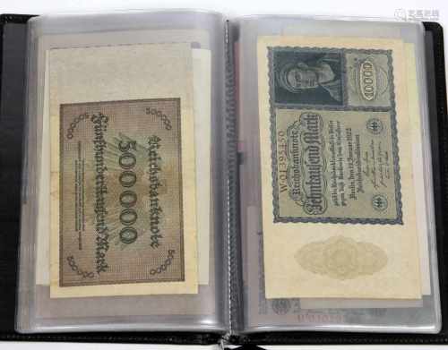 Banknoten Sammlung 1914/23dabei 6 Dahrlehnskassenscheine zu 1 u. 5 Mark von 1914 bis 1920 sowie 29