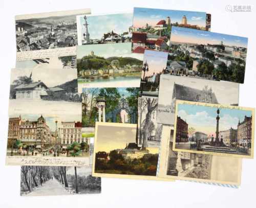 20 AK Deutschland 1900/29beschrieben u. postalisch von 1900 bis 1929 gelaufen, Postkarten mit