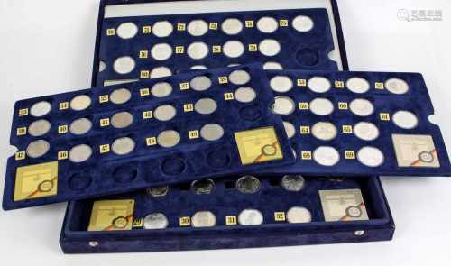 Gedenkmünzen BRDdabei 23 x 5 DM in Silber 625, 15 x 5 DM Cu/Ni, 23 x 10 DM in Silber 625 sowie 14