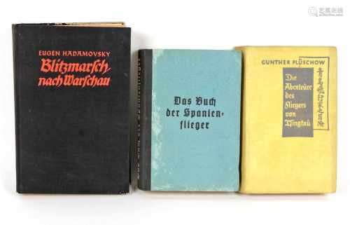 Blitzmarsch nach Warschau u.a.3 Bücher, dabei Eugen Hadamovsky *Blitzmarsch nach Warschau*,