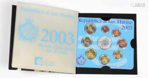Euro Satz San Marino 2003Euro-Münzen aus dem Jahr 2003, dabei 5, 2, 1 Euro Münzen sowie 50, 20,