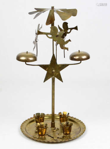 Advents- und Weihnachts Glockenspielmessingfarbenes Blech, zusammensteckbare Glockenpyramide mit