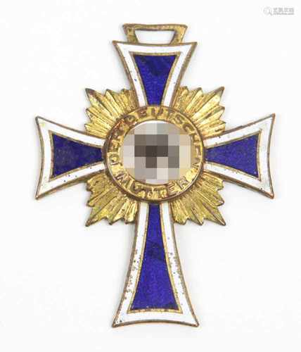 Mutterkreuz in GoldEhrenkreuz der deutschen Mutter 1.Stufe in Gold (2. Form), blau/weiß emailliertes