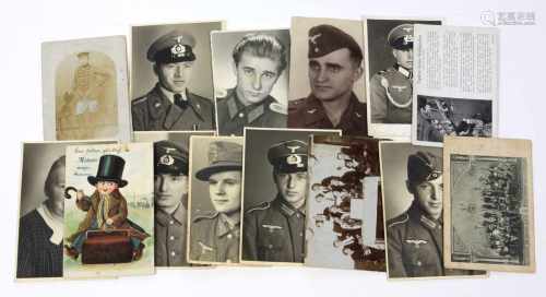 Soldatenfotos u.a.Posten von 8 SW-Photos mit Portraitaufnahmen von Soldaten der Wehrmacht in