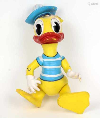 Donald Duck FigurGemarkt L.I.S. Aradeanca, farbige Gummifigur mit beweglichem Kopf, Armen u. Beinen,