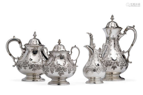 约1860年 镀银茶具 （四件套）