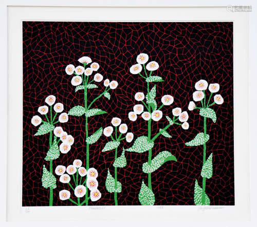 草间弥生 1985年作 Flowers（2） 丝网版画