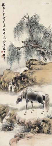 程璋（1869～1938） 神骏图 立轴 设色纸本
