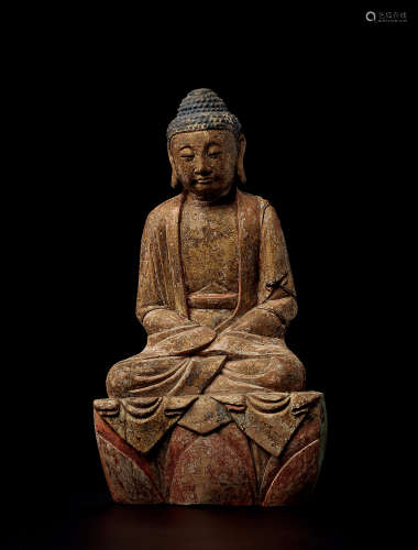 明 木雕佛祖坐像