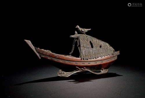 清 铜茶船