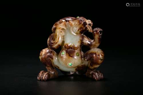 An Archaic Jade Carving of Auspicious Animal