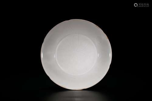 A White Galzed Carved Dish