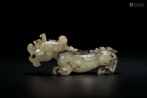 A Jade Carving of An Auspicious Animal