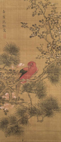 沈铨（1682～1760）（传） 花鸟 立轴 设色绢本
