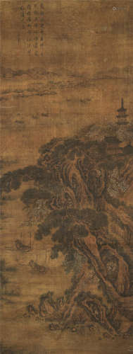 王翚（1632～1717） 春景楼阁山水图 立轴 设色绢本