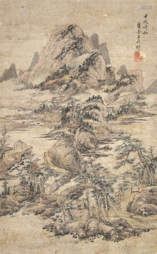 王原祁（1642～1715） 山水 立轴 设色纸本