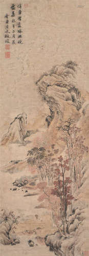 姚绶（1423～1495） 山水 立轴 设色纸本