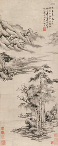 黄鼎（1660～1730） 山水 立轴 水墨纸本