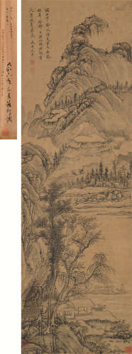 沈周（1427～1509） 夏景水墨山水 立轴 水墨绢本