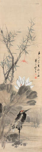 朱偁（1826～1900） 花鸟 立轴 设色纸本