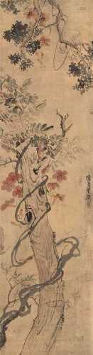 吴让之（1799～1870） 花卉 立轴 设色纸本