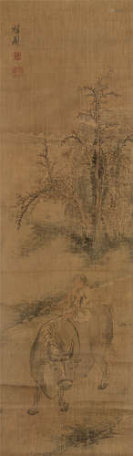 金弘道（1745～1815以后） 牧牛 立轴 设色绢本