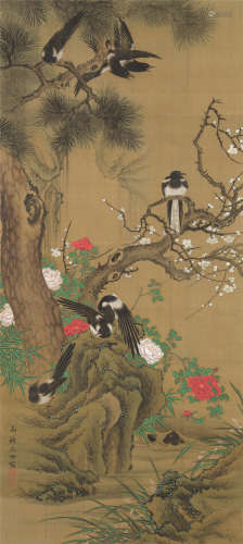 沈铨（1682～1760） 花鸟 立轴 设色绢本