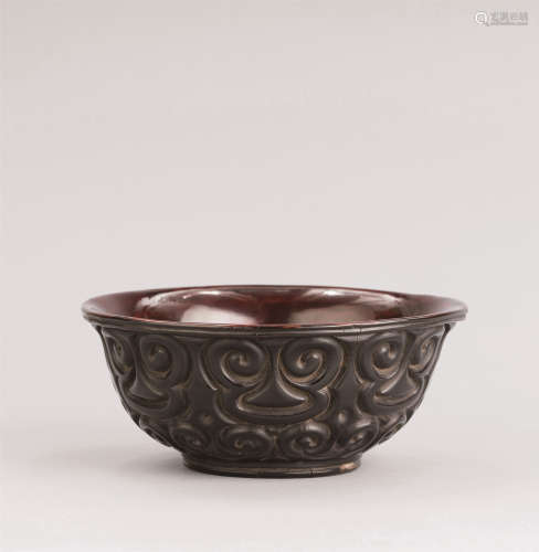 元代（1279-1368） 剔犀如意云纹碗