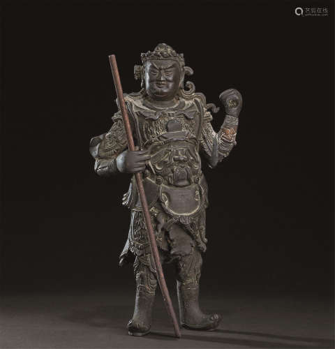 明代（1368-1644） 铜韦陀立像