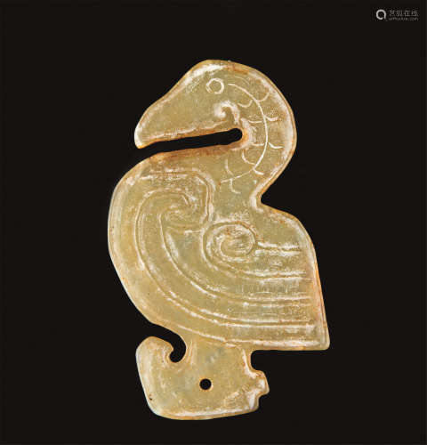 周代（约B.C.1100-256） 玉雕鹤形珮