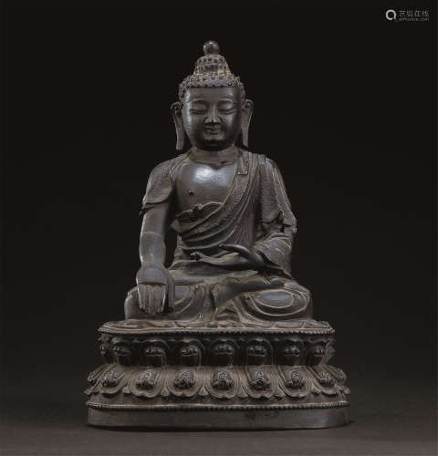 明代（1368-1644） 铜释迦摩尼佛座像