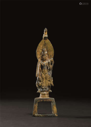唐代（618-907） 铜鎏金观音菩萨座像