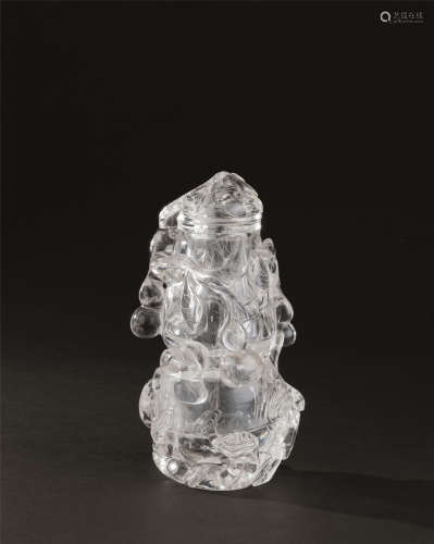 清乾隆（1736-1795） 水晶雕福禄万代盖瓶
