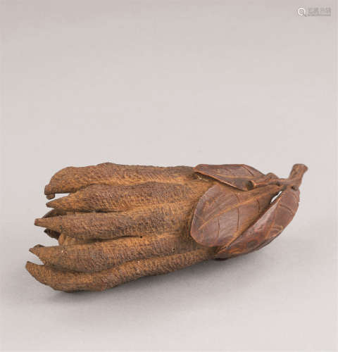 清代（1644-1911） 竹根雕佛手摆件