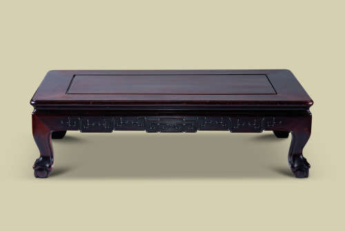 清代（1644-1911） 红木如意云纹长方桌
