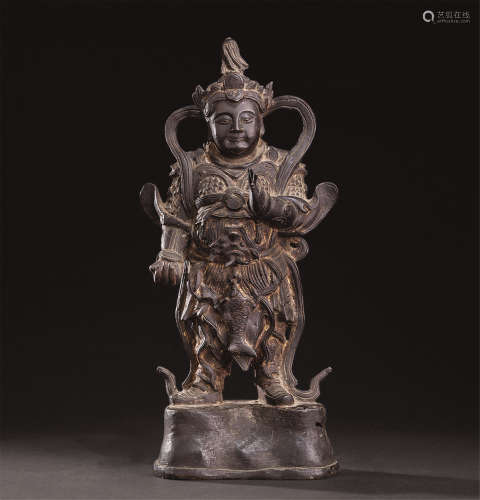 明代（1368-1644） 铜韦陀立像