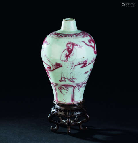 明晚期（1638-1644） 釉里红人物纹梅瓶